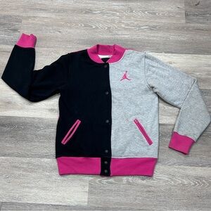 Jordan Colorblock Varsity Jacket Pink Black Gray Jumpman Logo XL Youth 13–15